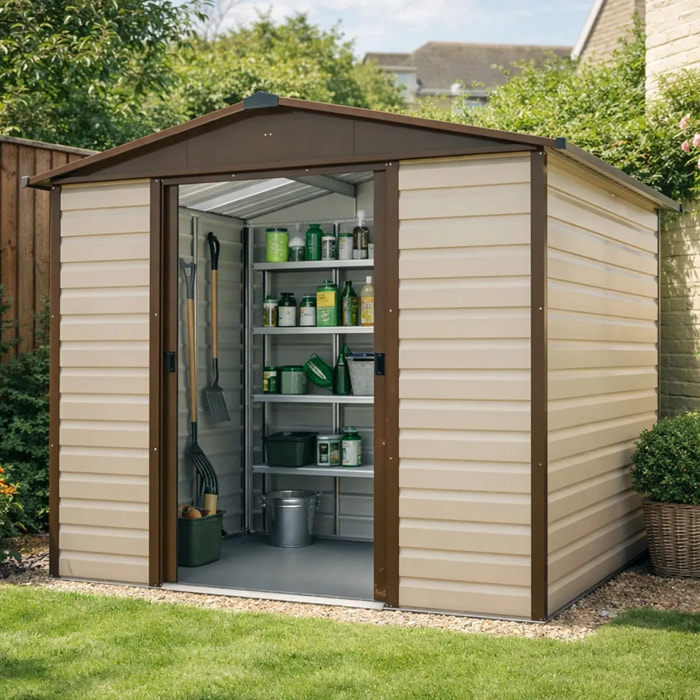 Abri de jardin métal Yardmaster 4,2 m² + kit d'ancrage
