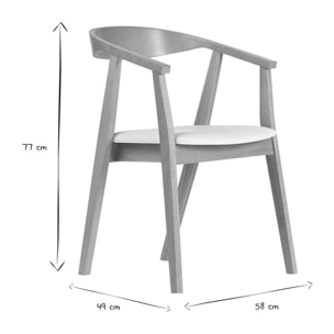 Chaises scandinaves design blanc et bois clair (lot de 2) BAHIA