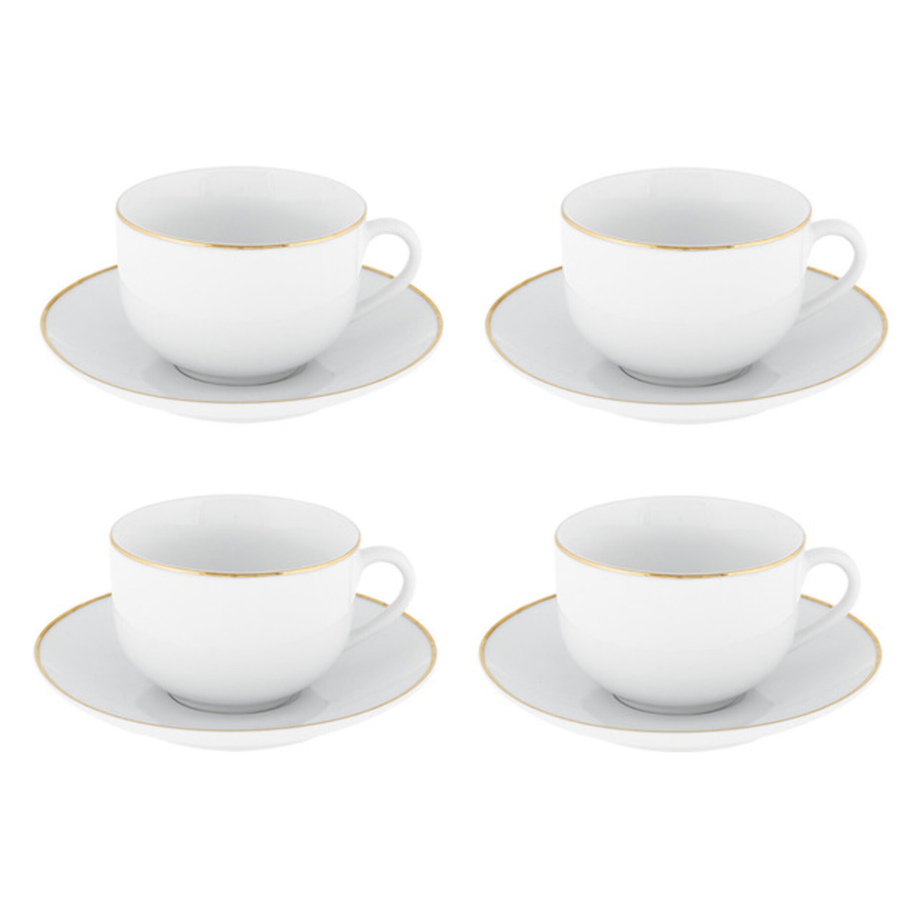 Set tè Gold Chic da 4 pezzi in porcellana