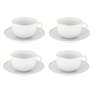 Set tè Gold Chic da 4 pezzi in porcellana