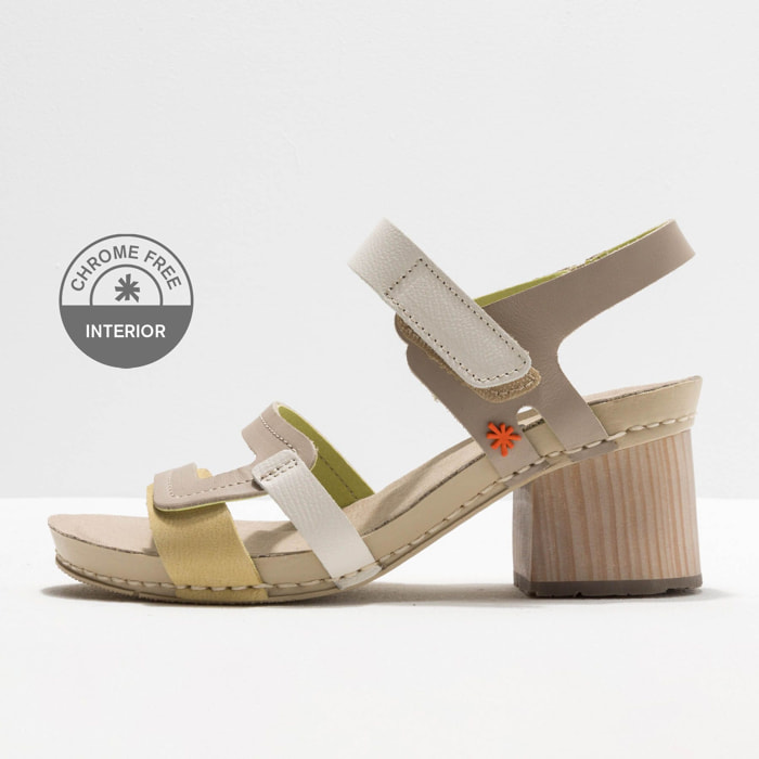 Sandalias con tacón 1875 GRASS WAXED SESAME-WHEAT/ I WISH color Sesame-wheat