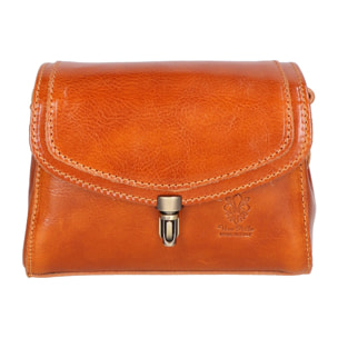 Borsa a tracolla da donna Made in Italy - Modello Faye - 100% pelle - 18.0 x 13.0 x 5.0 cm