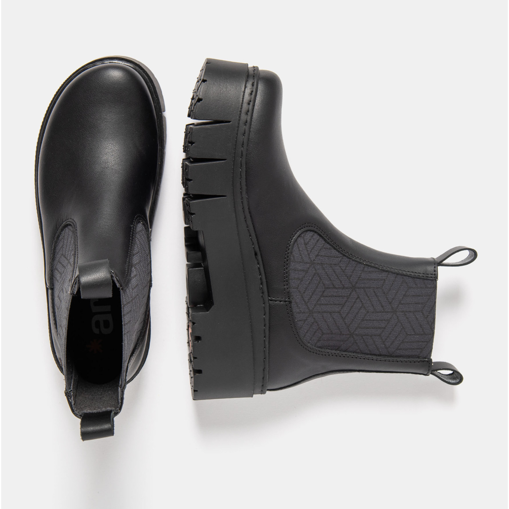 Botines 1766 NAPPA BLACK / LEEDS color Black
