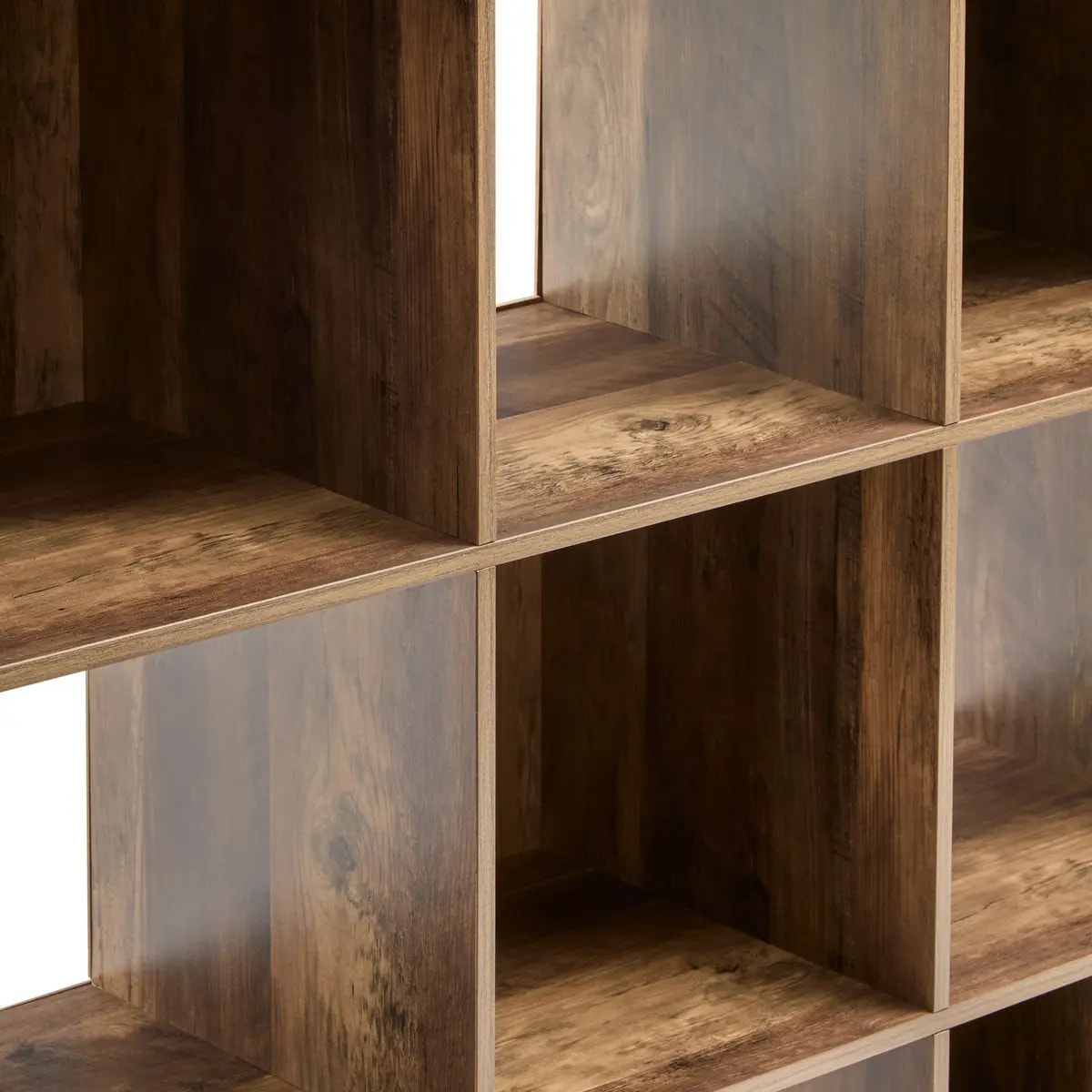 Étagère 9 cases indus "Mix N' Modul" effet bois foncé