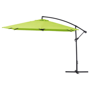 Parasol jardin déporté  Alu "Ilios 3" - Carré - 3 x3 m - Vert