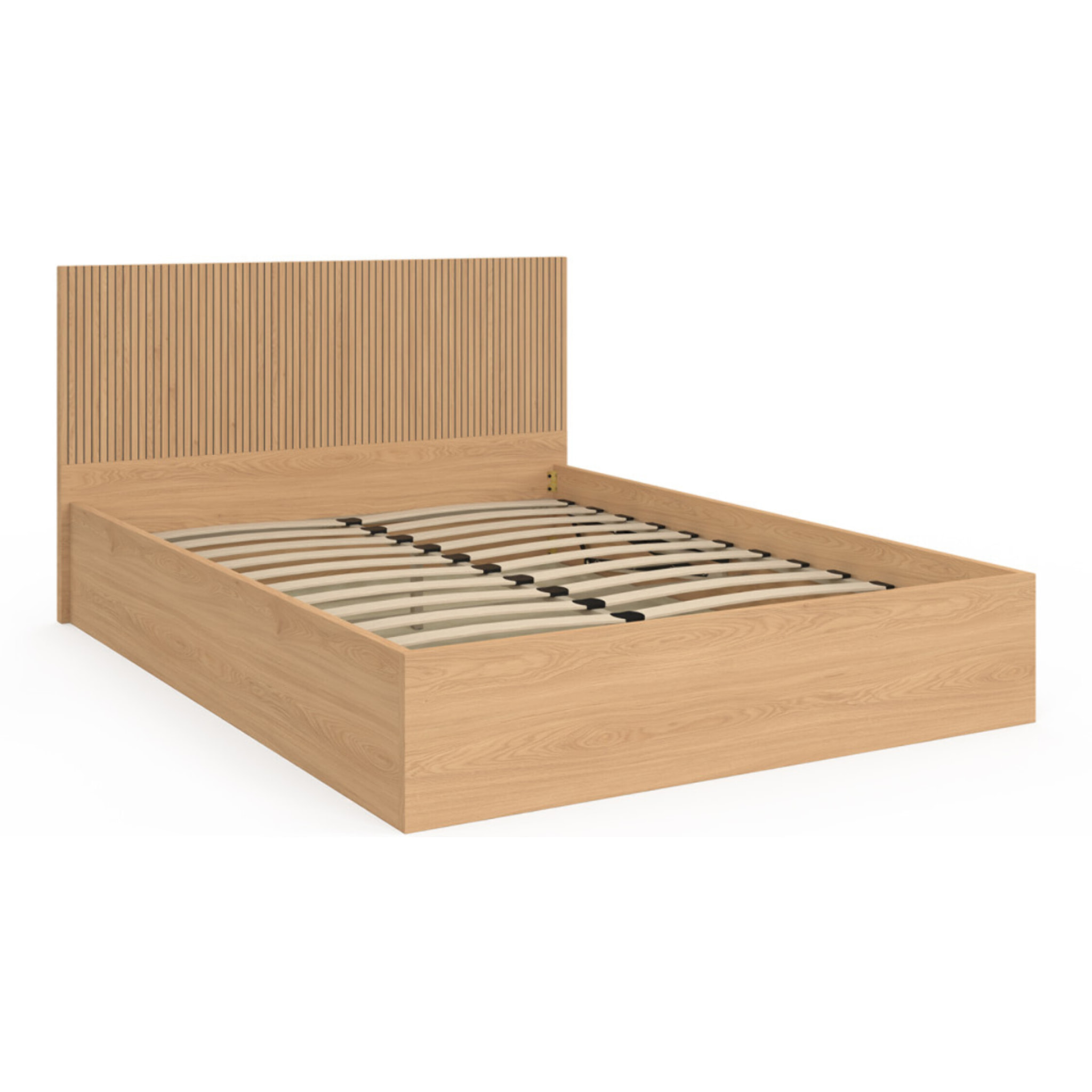 Lit coffre Faustine 140x190cm tête de lit lattes