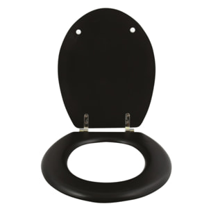Abattant wc MDF CLEO Noir mat - Charnières Inox MSV