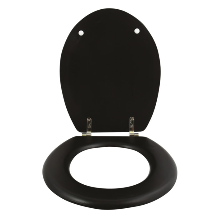 Abattant wc MDF CLEO Noir mat - Charnières Inox MSV