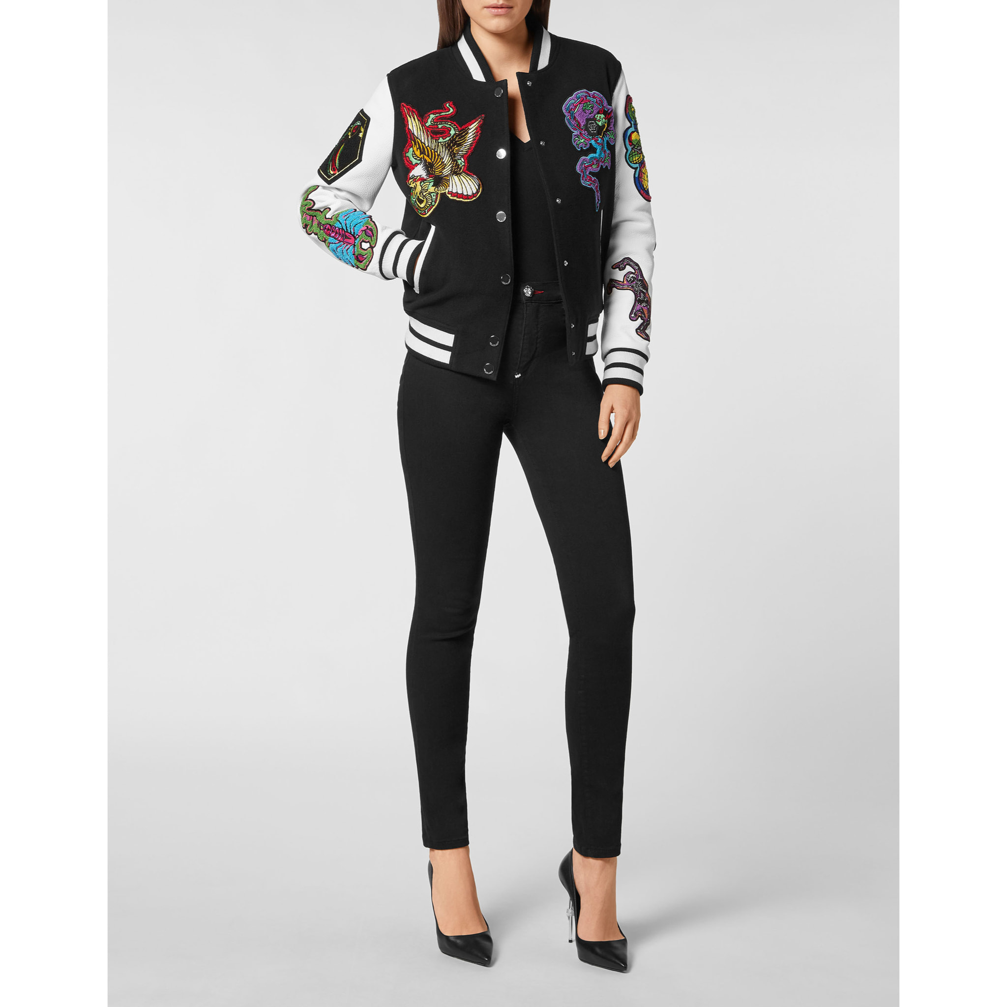PHILIPP PLEIN Leather Bomber TATTOO