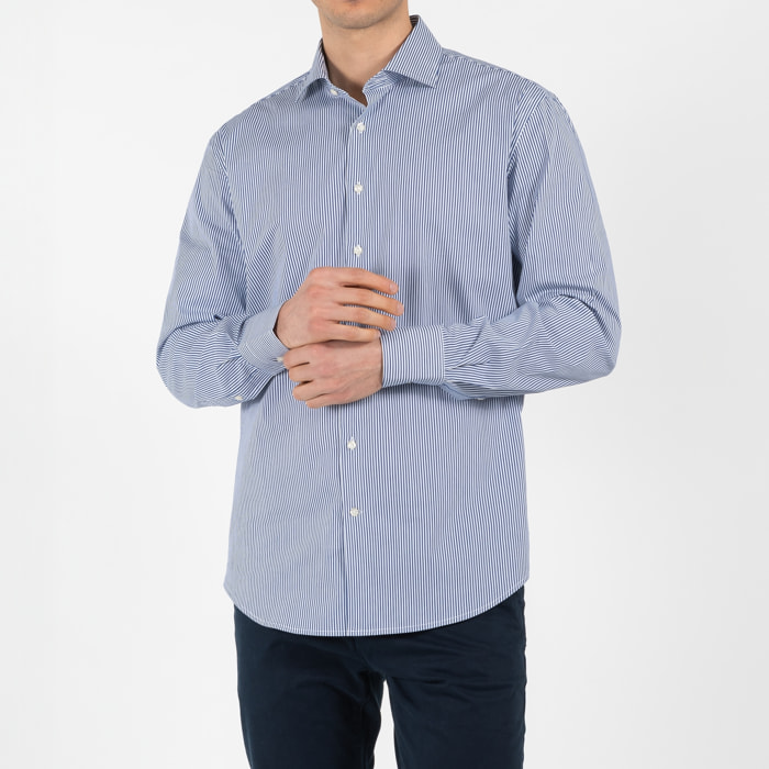 Camicia a righe collo francese