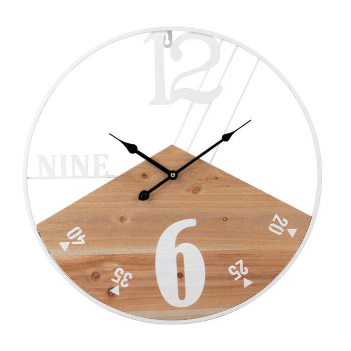 Reloj Pared Metal Madera 50x3x50 Cm