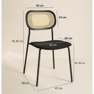 Lot de 2 chaises en bois et velours et pieds en métal NOSARA