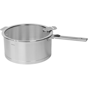 Faitout inox brossé à poignée amovible