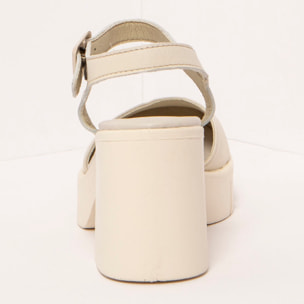 Sandalias con tacón 1991 NAPPA CREAM / EIVISSA color Cream
