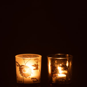 J-Line photophore Pissenlit - verre - transparent/or - small - 2 pcs