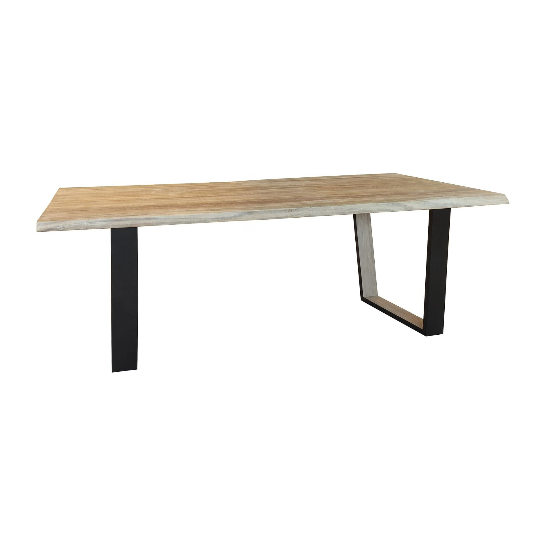 Table en bois d'acacia et pieds en métal noir 200cm HERA