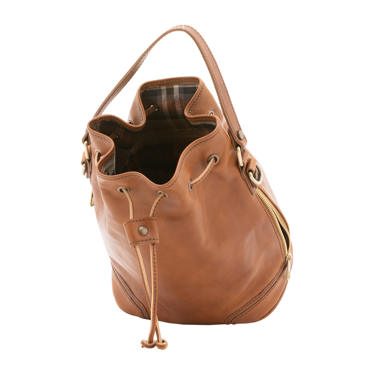 Borsa a secchiello  unisex In Vera pelle Made in Italy 24x30x16 cm