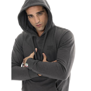 Sudadera de invierno para hombre con capucha y pequeño logo 'Basic'