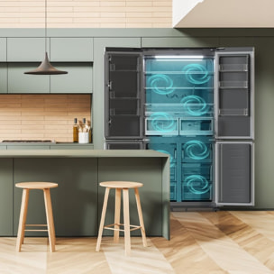 Cecotec Frigorífico semi-integrable 4 puertas Bolero CoolMarket 4D 466 SBI Inox