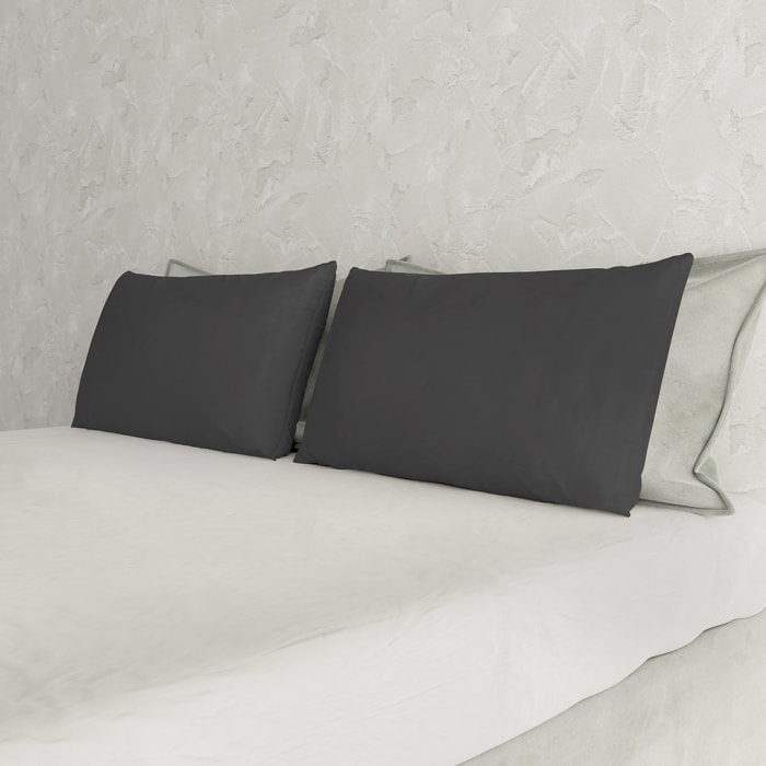 COPPIA FEDERE ELEGANT, 100% Microfibra - FUMO