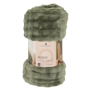 Plaid Zephy 125x150cm effet fausse fourrure vert