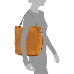 Avigliano borsa shopper donna. Pelle autentica Camoscio.