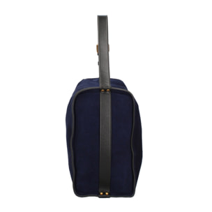 Borsa a spalla da donna Made in Italy - Modello Cielia Pro - Pelle scamosciata - 35.0 x 23.0 x 14.0 cm