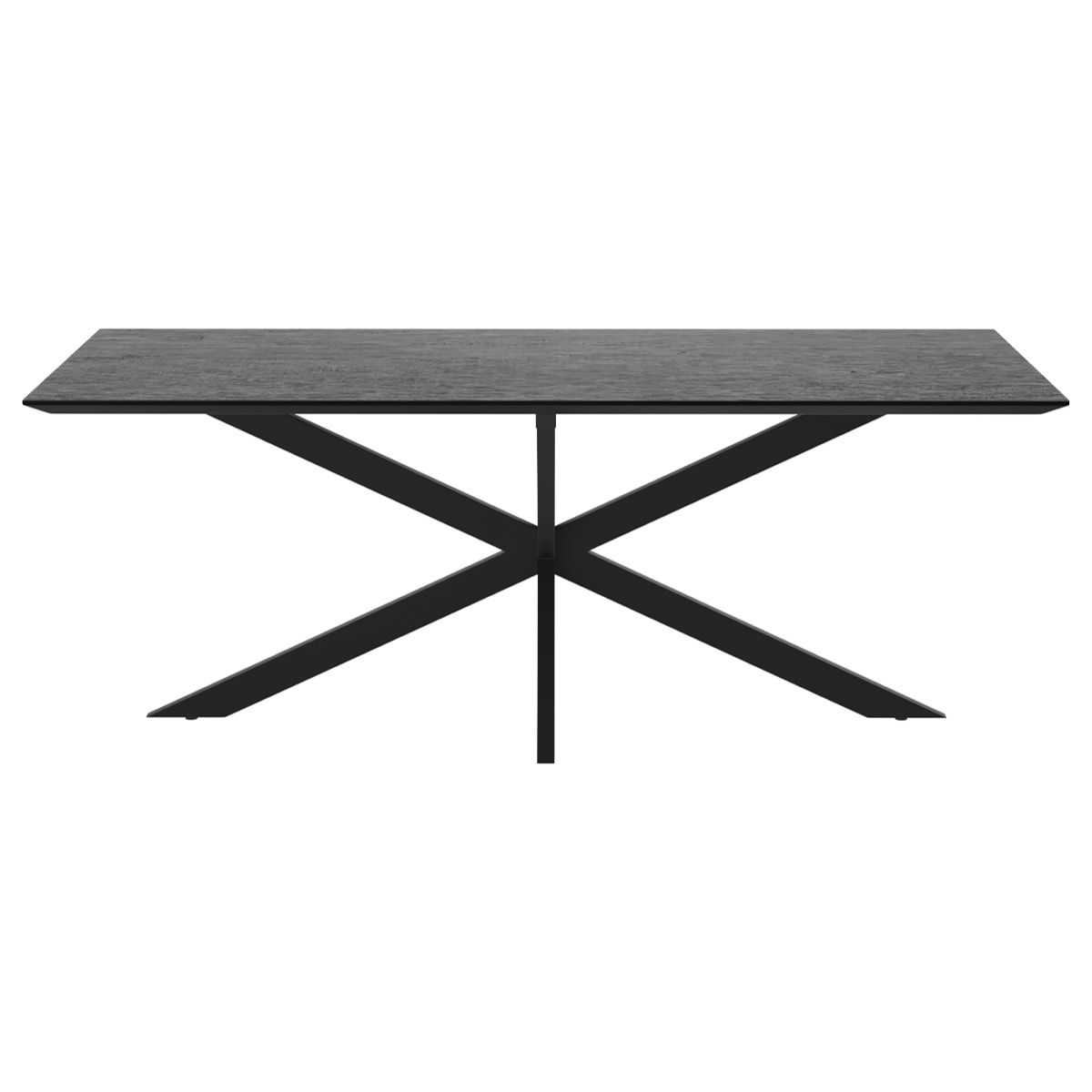 Table rectangulaire Marvel 10 personnes en bois de teck recyclé noir 240 cm