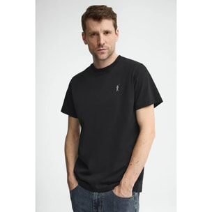 Camiseta negra de manga corta con logo engomado Rigby Go