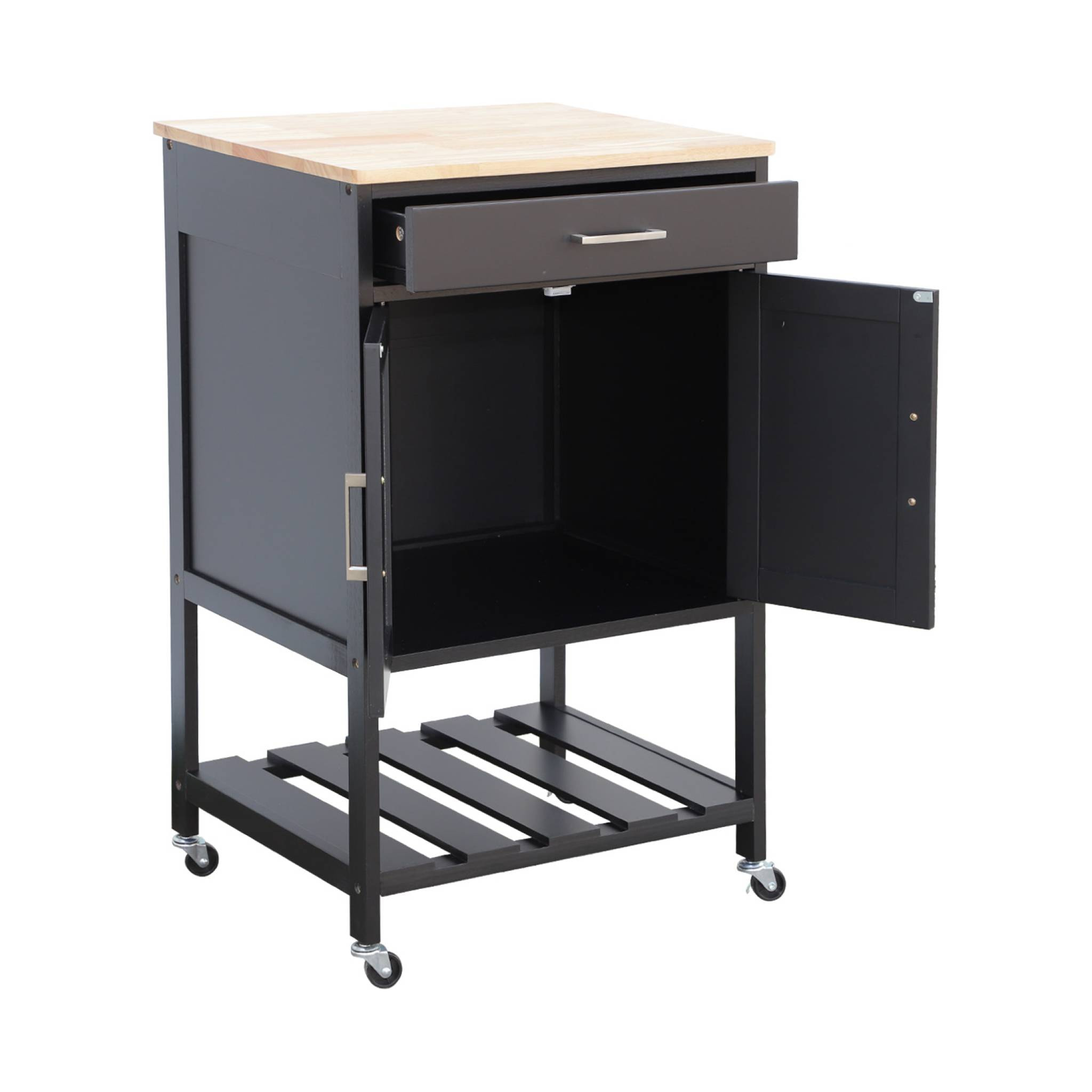 Desserte de cuisine plateau bois d'hévéa L56cm BENDOR