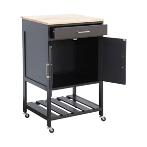 Desserte de cuisine plateau bois d'hévéa L56cm BENDOR