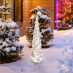 árbol navideño decorativo luminoso con diseño retorcido y 60 micro led h.60cm