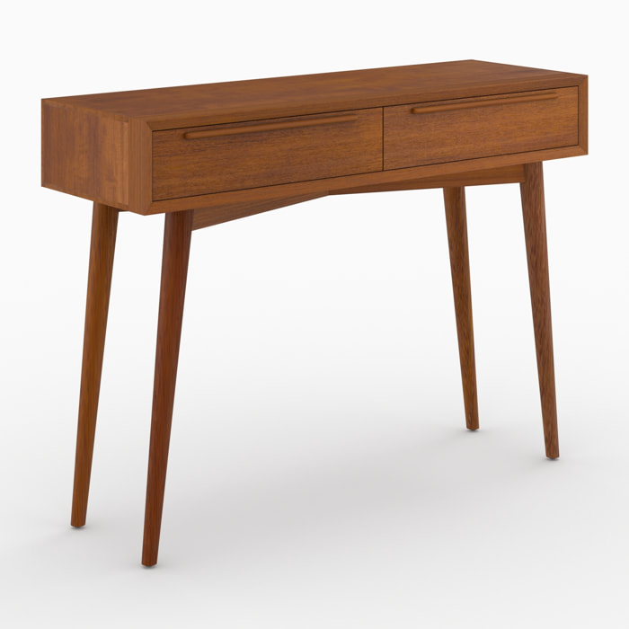 Console 2 tiroirs en teck - Waya
