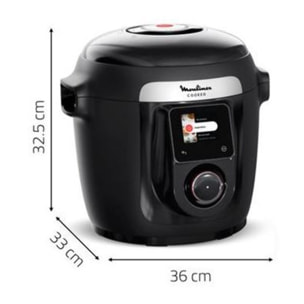 Cookeo MOULINEX YY5449FB noir connecté 6 L, 9 modes de cuisson + extra crisp