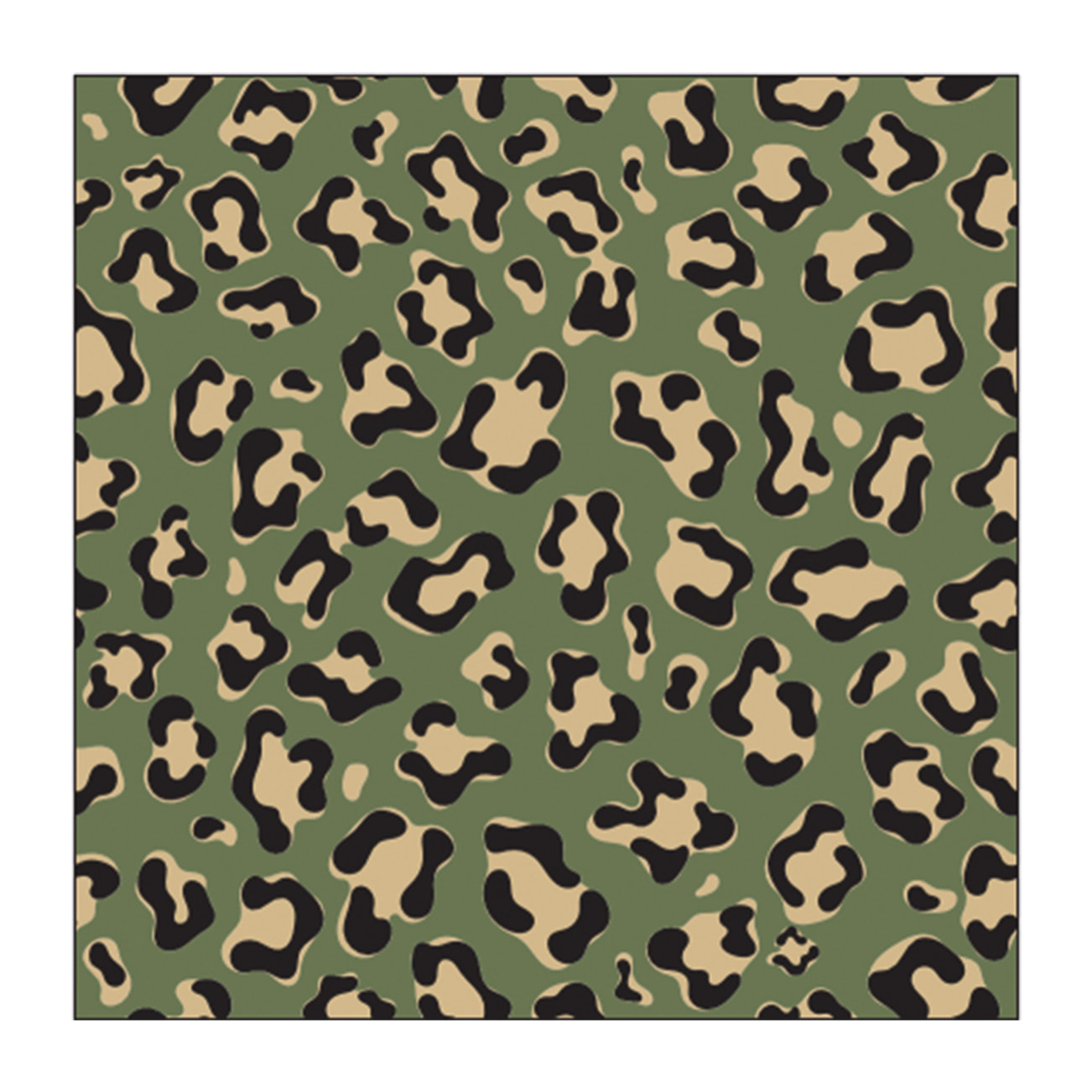 Lot de 20 serviettes papier léopard - Kaki