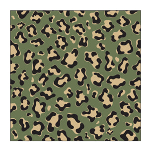 Lot de 20 serviettes papier léopard - Kaki