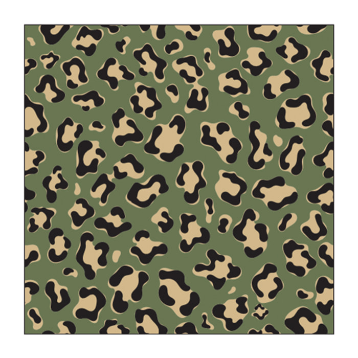 Lot de 20 serviettes papier léopard - Kaki