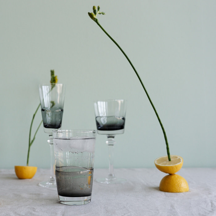 Verres à eau Mimi gris set de 6 Kare Design