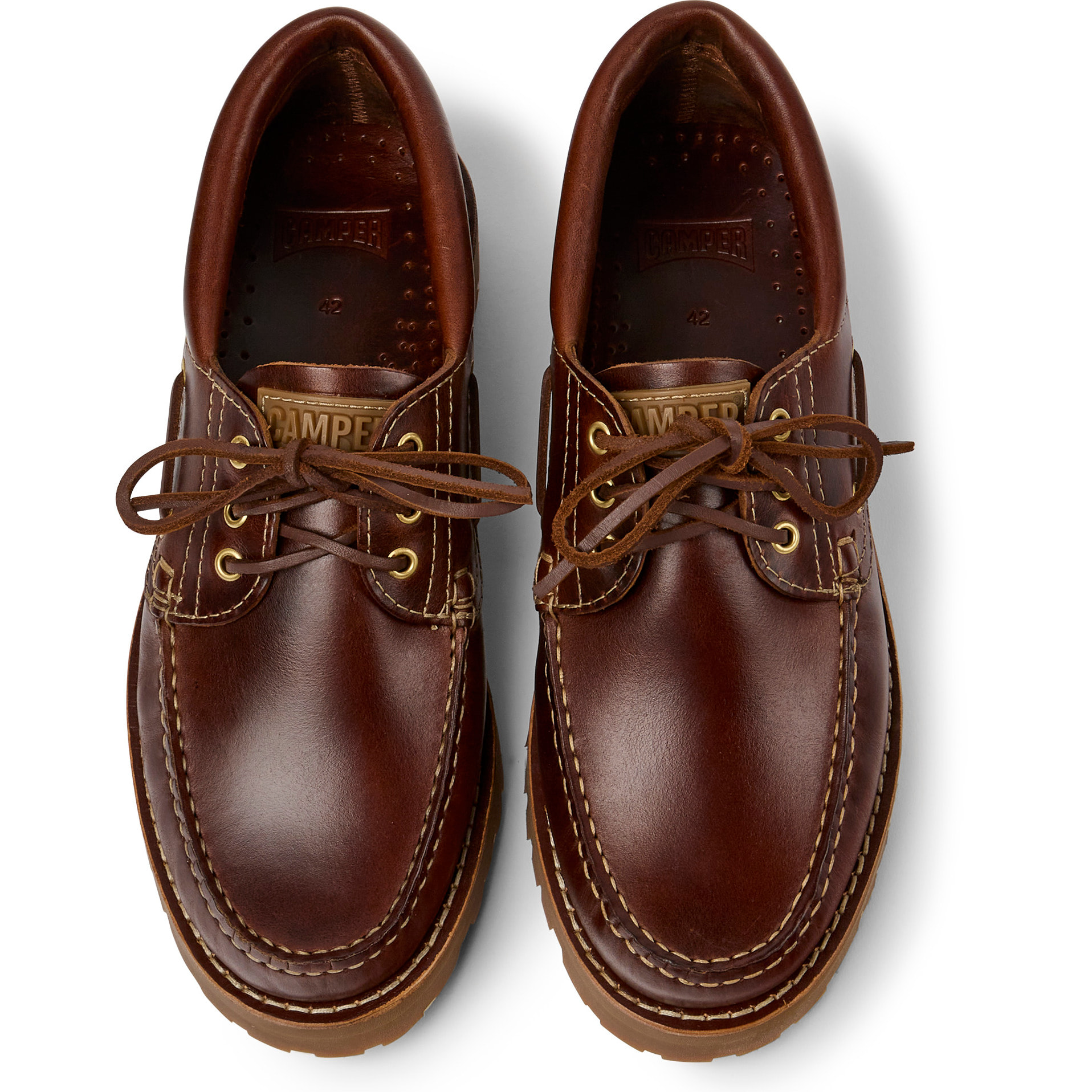 Scarpe stringate - CAMPER Nautico - Marrone - Pelle liscia