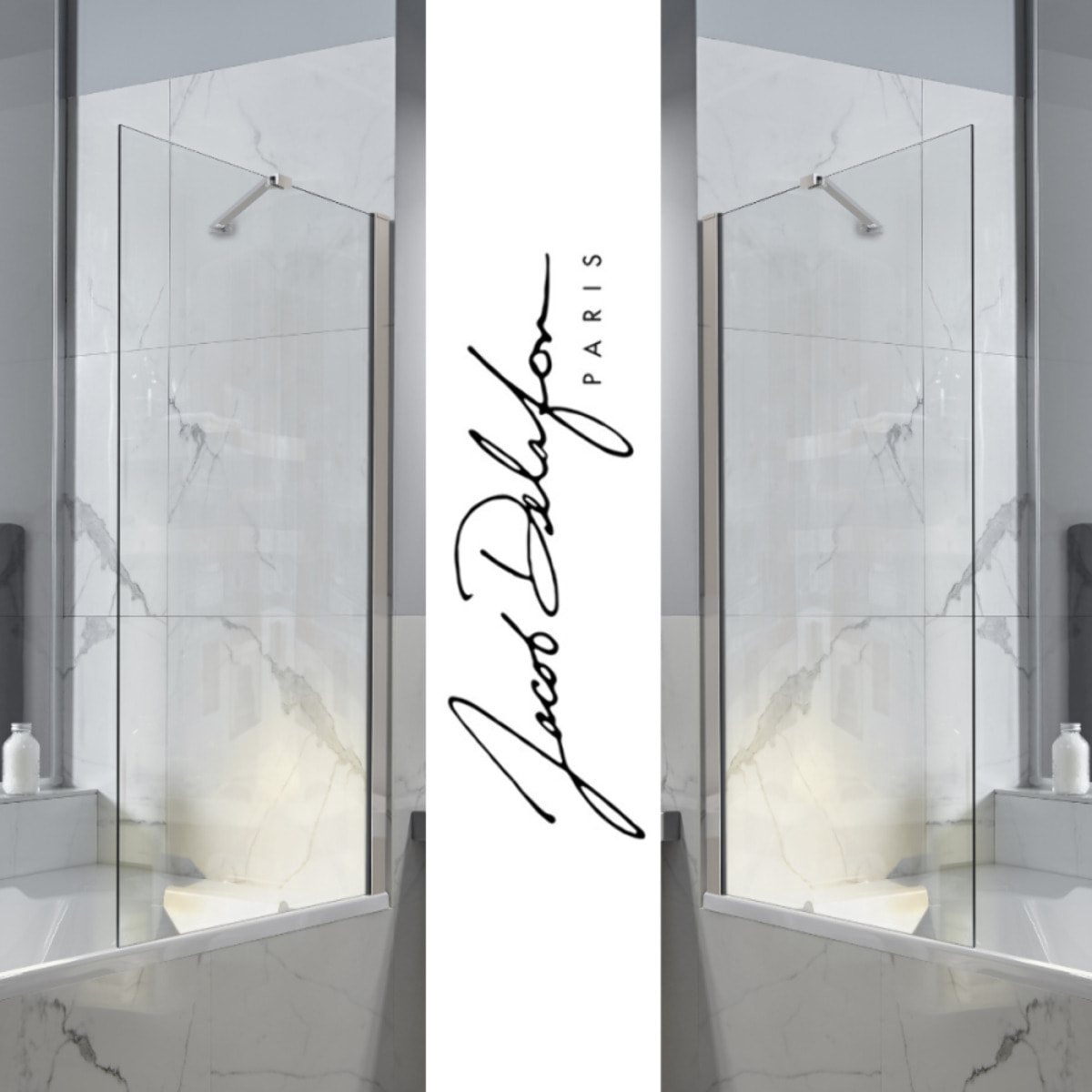 Pare bain fixe réversible Brive avec barre de renfort