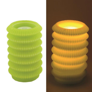 Candela con led lanterna verde fontana cmø13,5h20