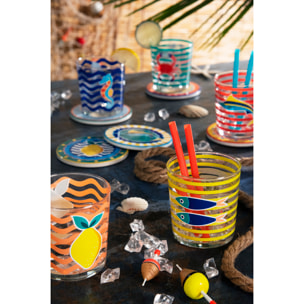 Lot de 6 verres Excelsa Corfù, verre, 35 cl, multicolore