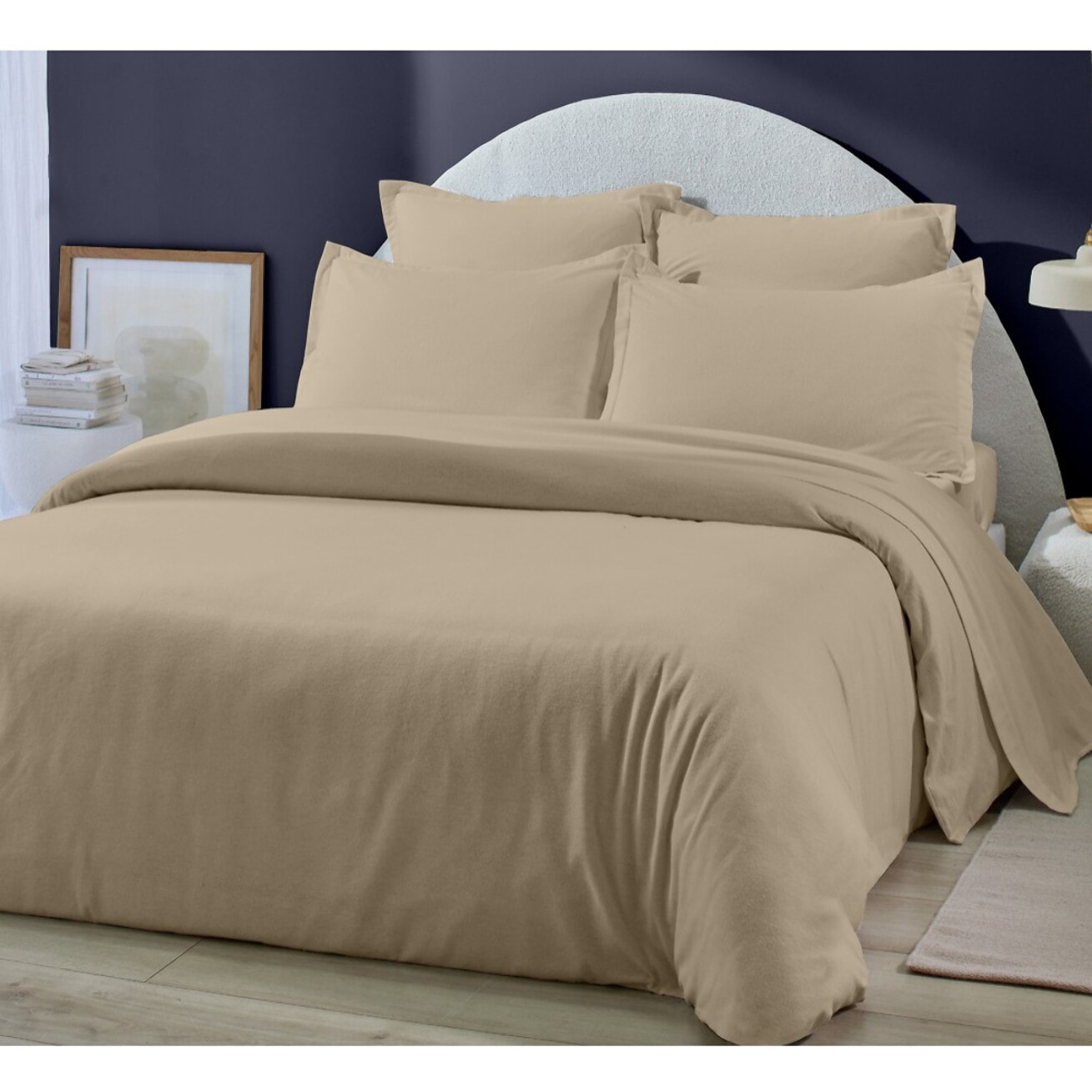 Housse de couette 100% flanelle de coton 160gr_ficelle