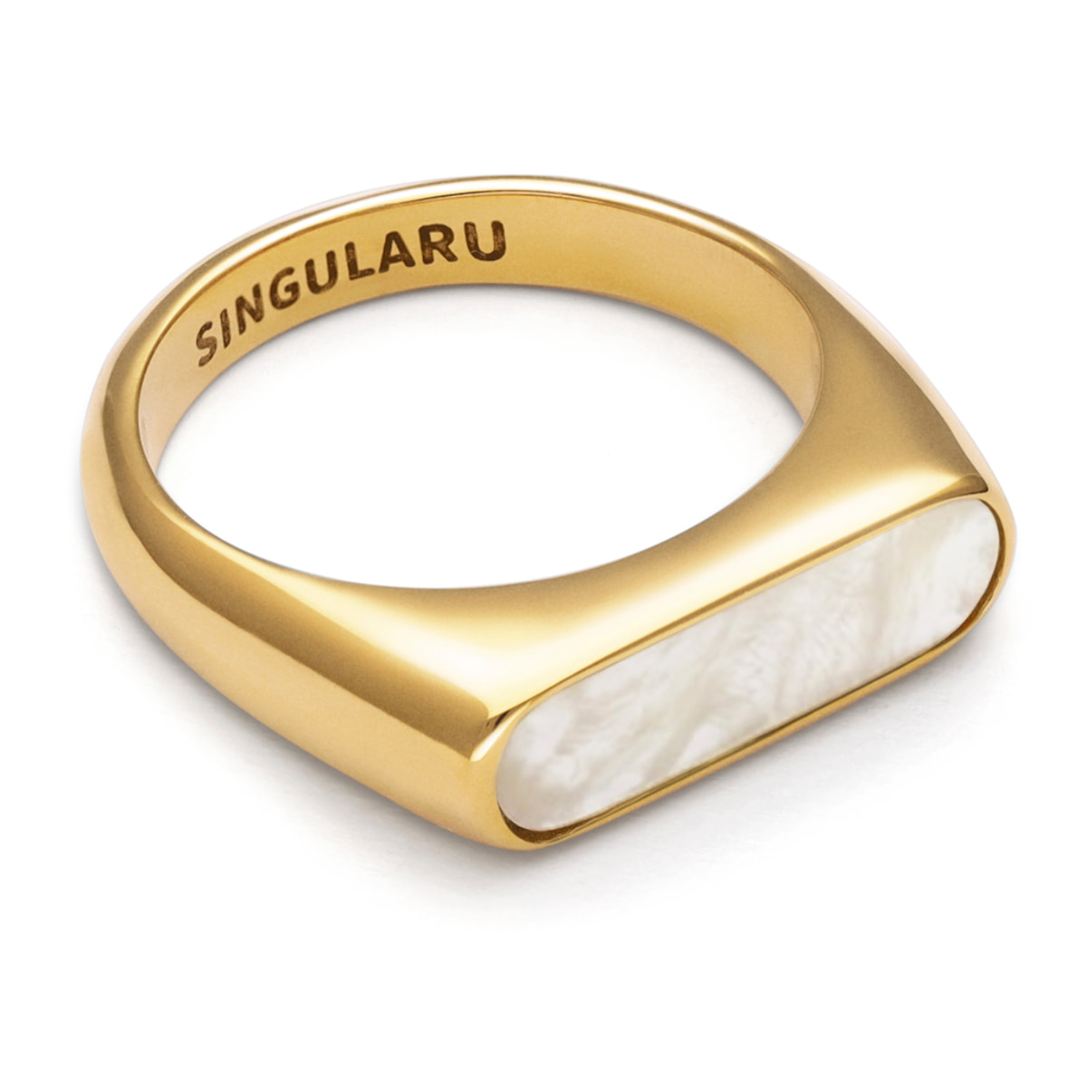 Anello Proa Nácar Acciao Placcato Oro