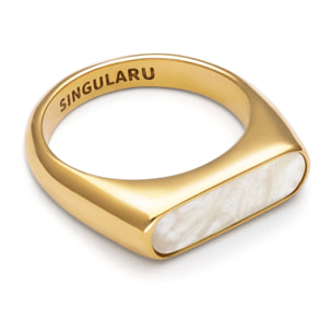 Anello Proa Nácar Acciao Placcato Oro