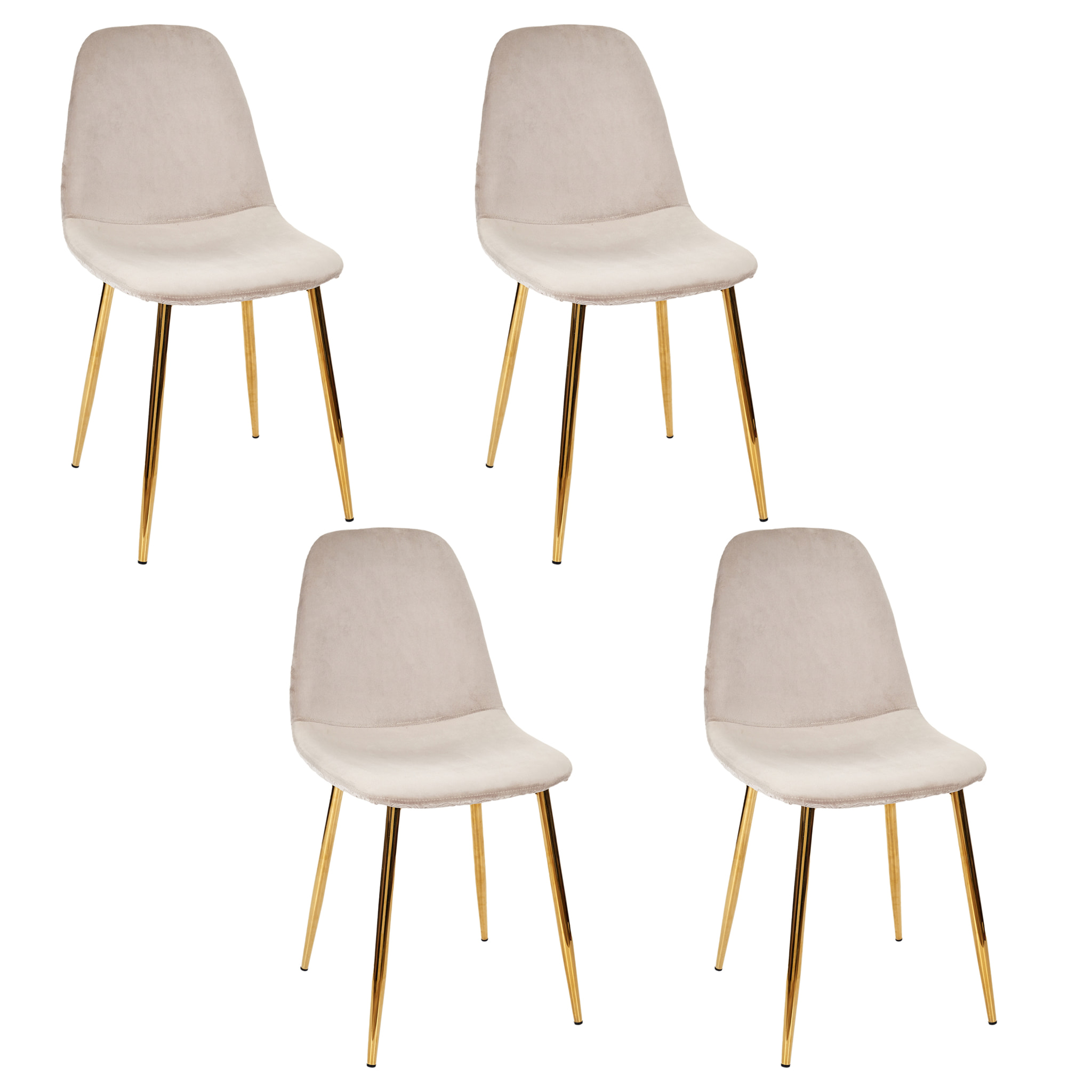 Chaise Pieds Dore - Lot De 4