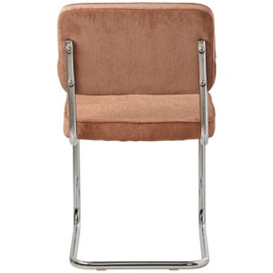 Lot de 2 chaises cantilever en velours côtelé terracotta MARIA