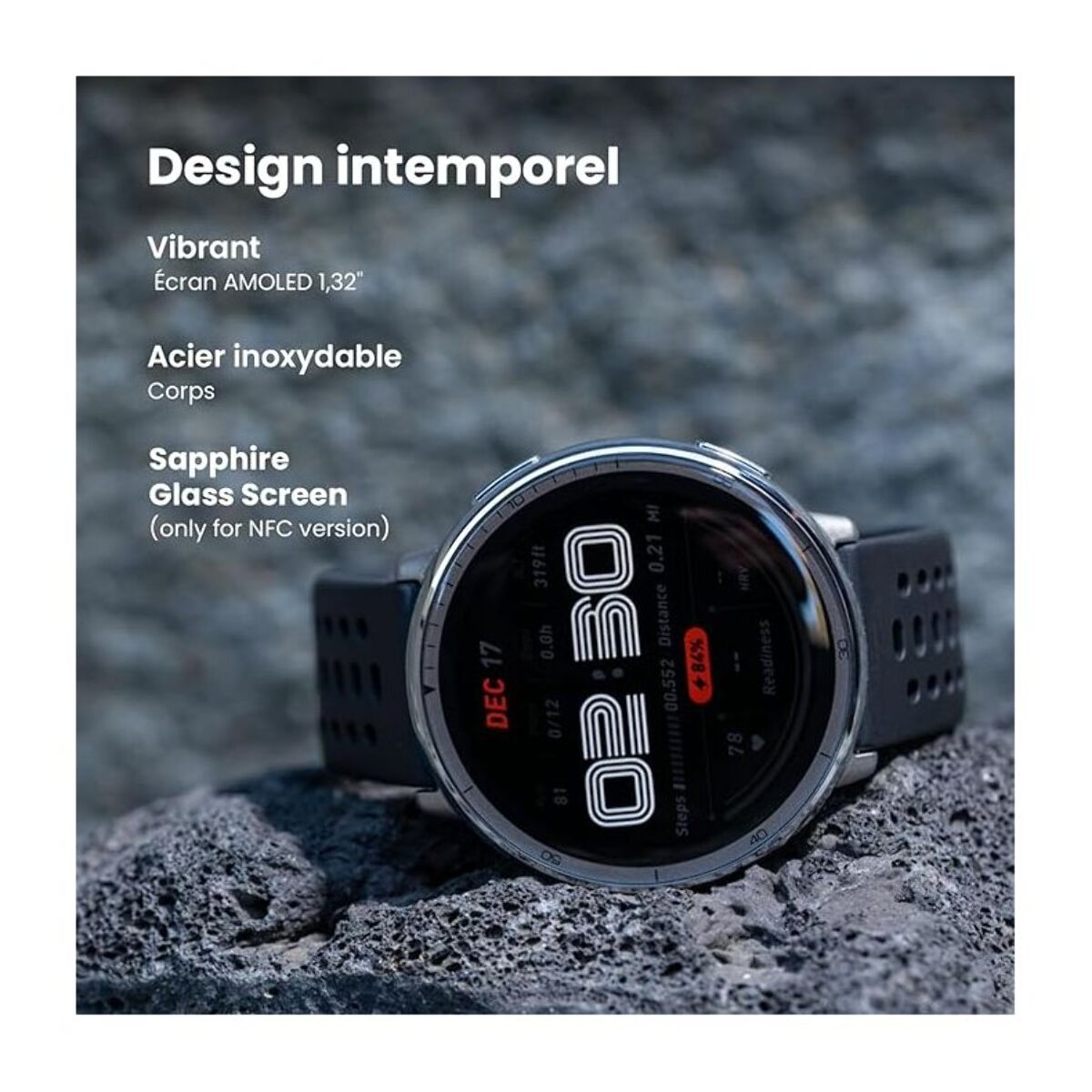 Montre sport AMAZFIT Active 2 Round Black Sport Silicone