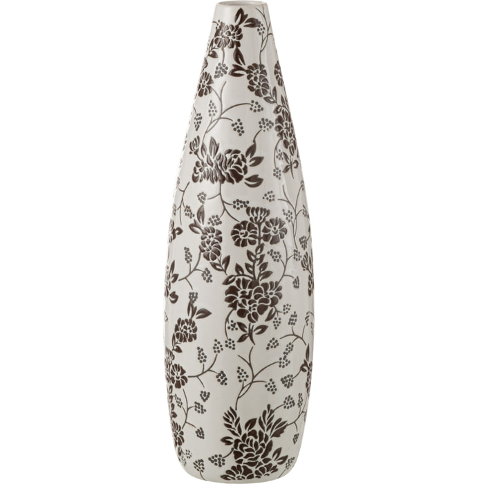 J-Line vase Zen - porcelaine - blanc/noir - 53 cm de hauteur