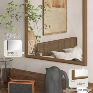 Miroir mural arche bois 110 x 65 cm brun foncé